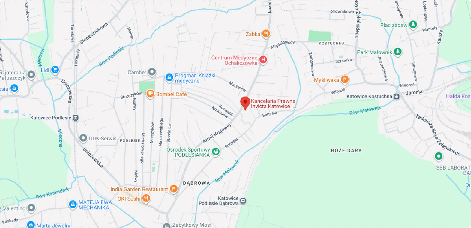 Mapa dojazdu — Kancelaria Invicta Orzesze